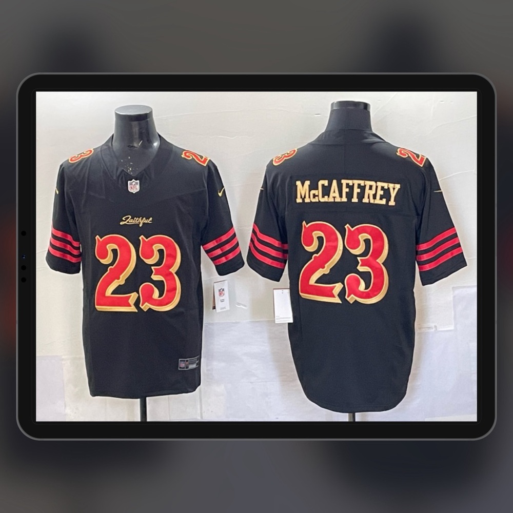 Men's NFL San Francisco 49ers #23 Christian McCaffrey Rivalries F.U.S.E Jersey